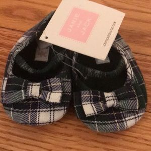 Janie and Jack Tartan Shoes Crib Size 1 NEW